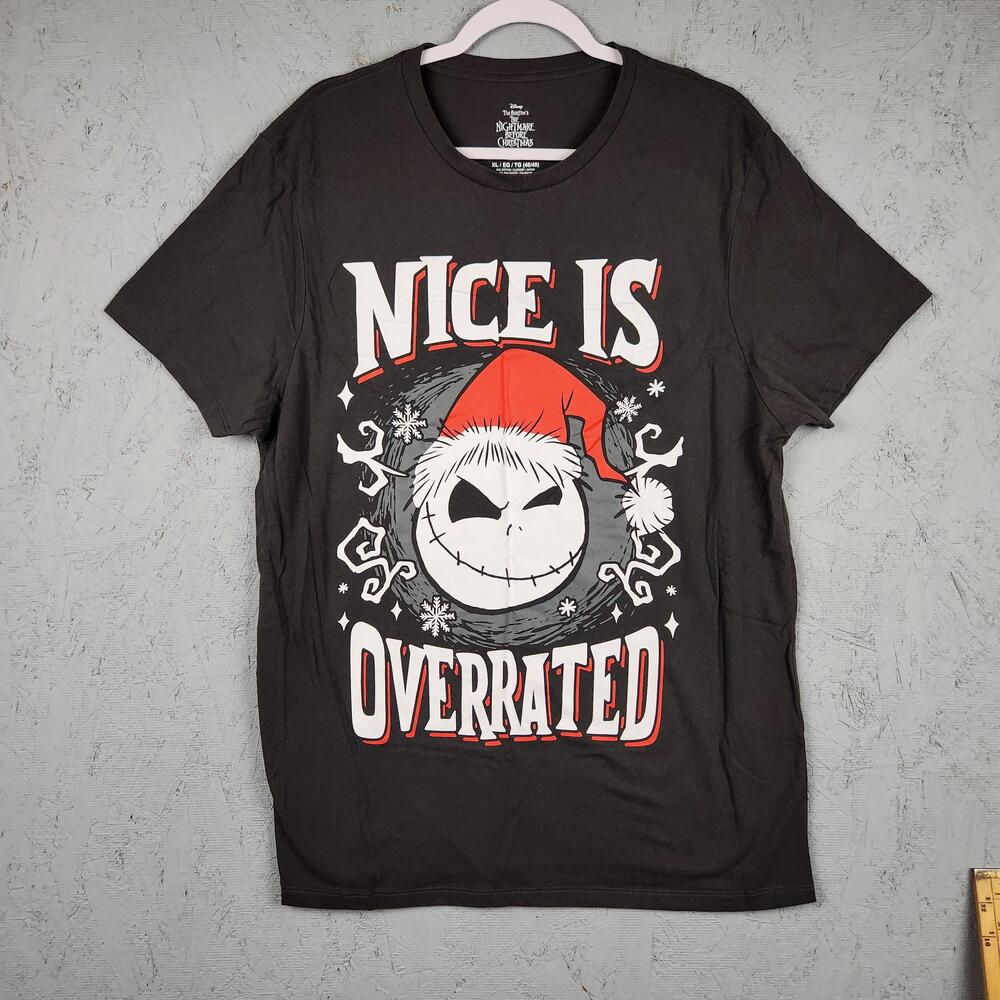 Nightmare Before Christmas Shirt Mens XL Jack Skellington Santa Holiday Grunge